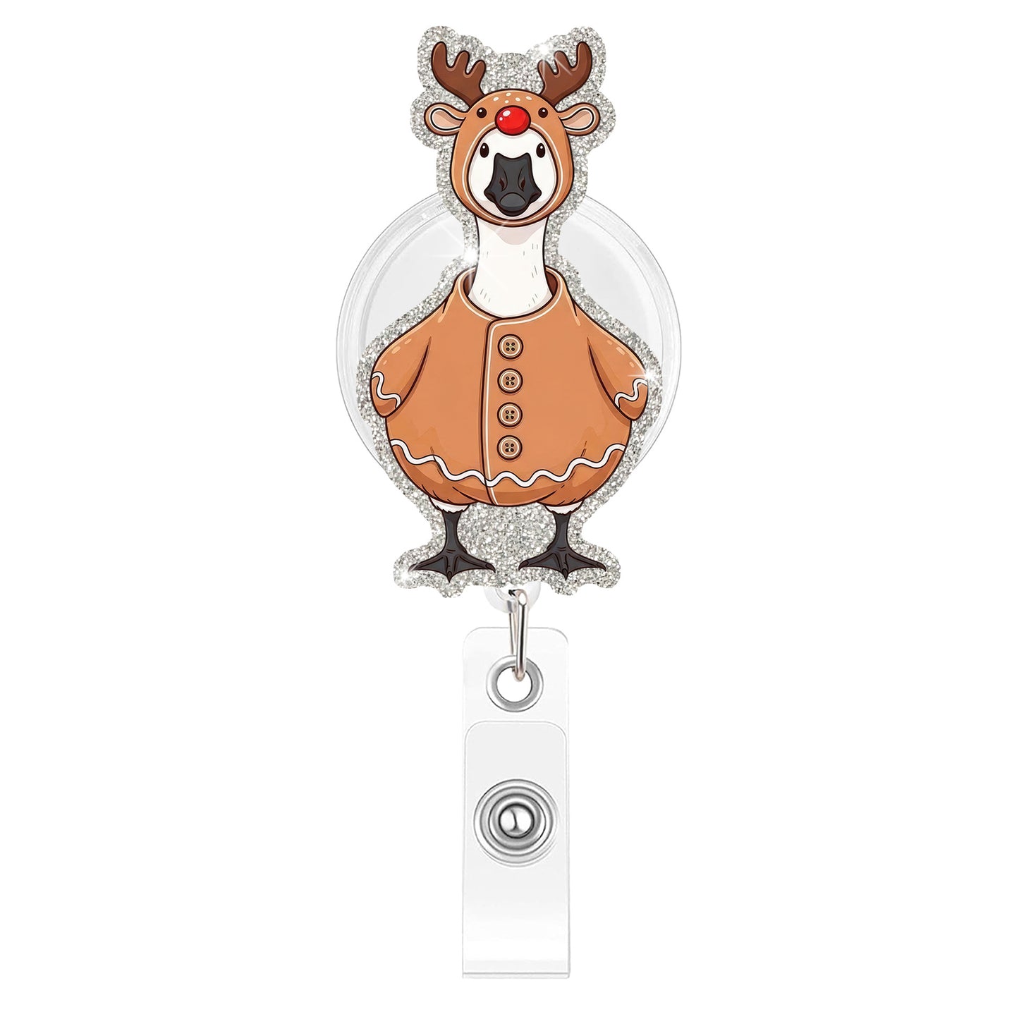 Gingerbread Skin Goose Acrylic Badge Reel
