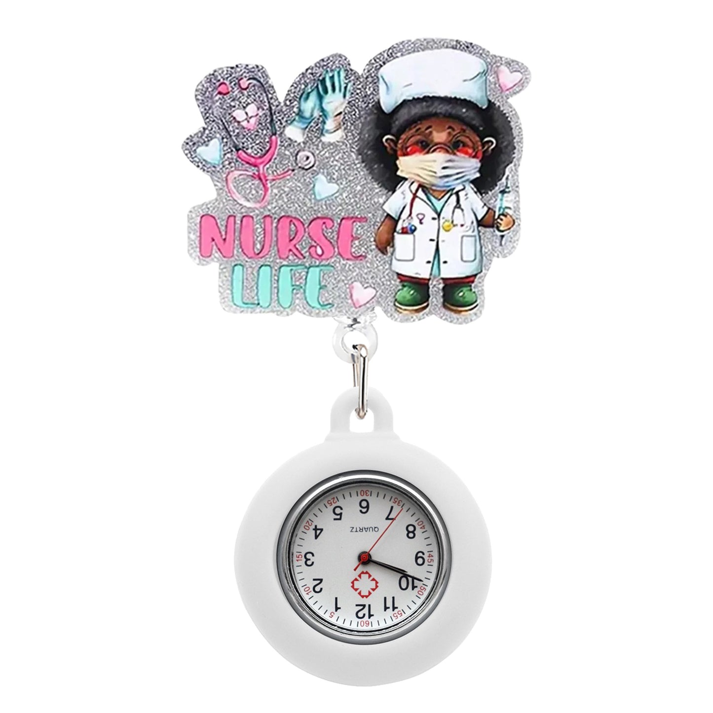 Nurse Life Badge Reel with Fob Watch