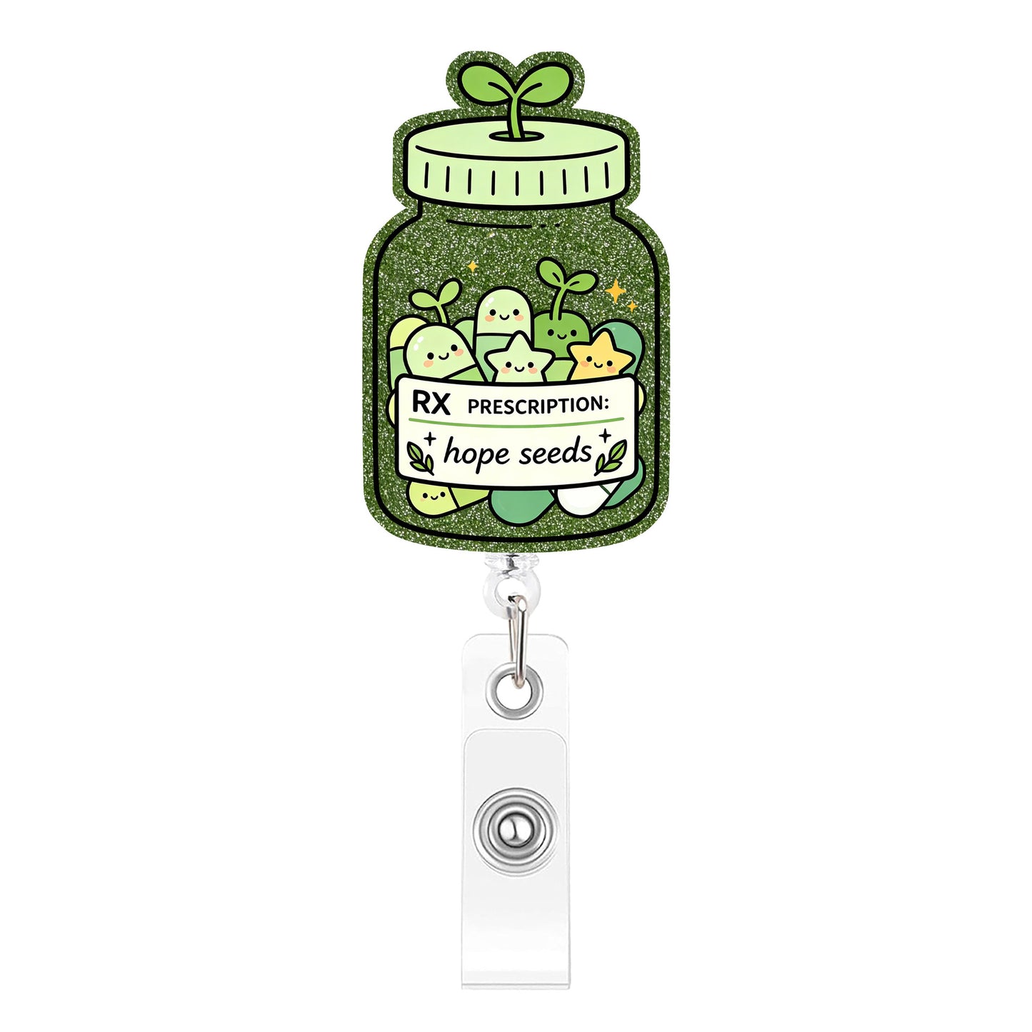 Green Bottle Acrylic Badge Reel
