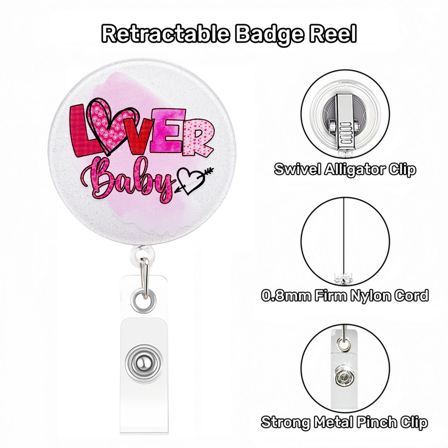 Acrylic Lover Baby Badge Reel