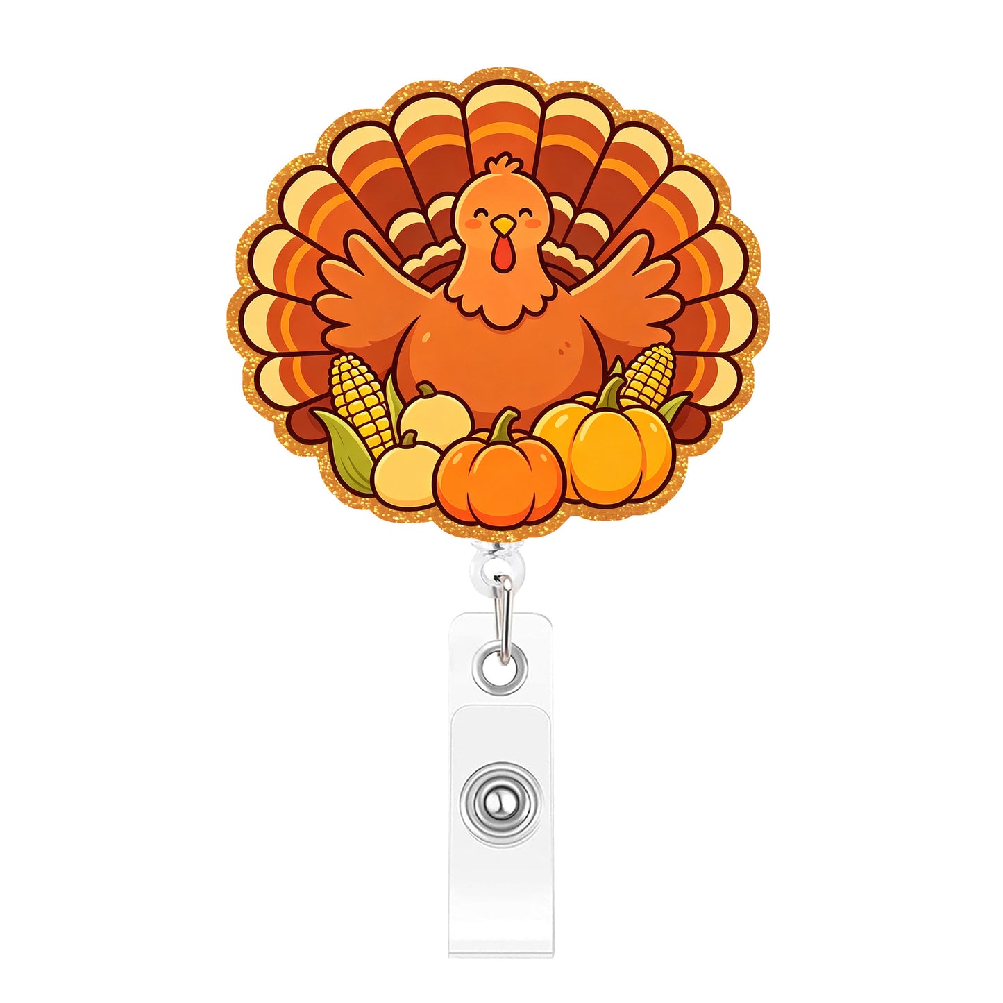 Harvest Turkey Acrylic Badge Reel