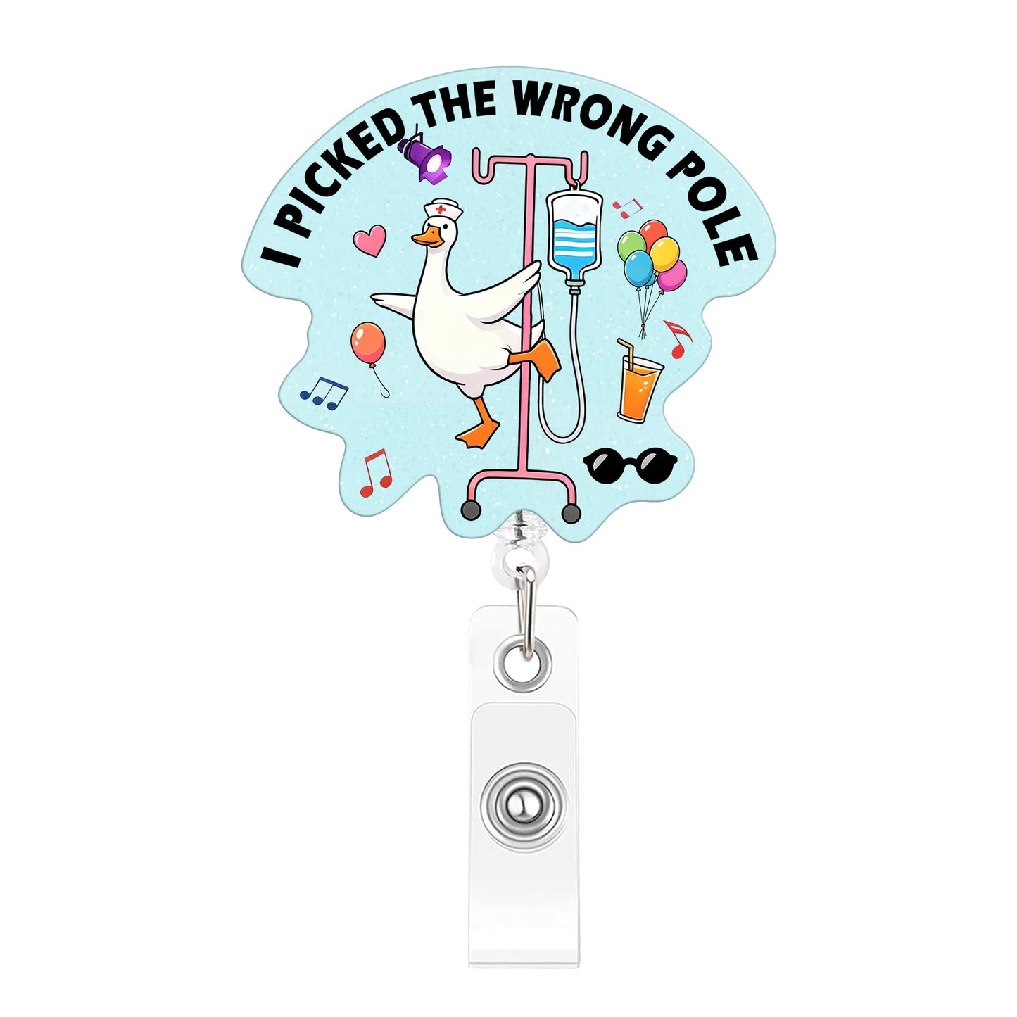 Blue Goose Pole Dance Acrylic Badge Reel