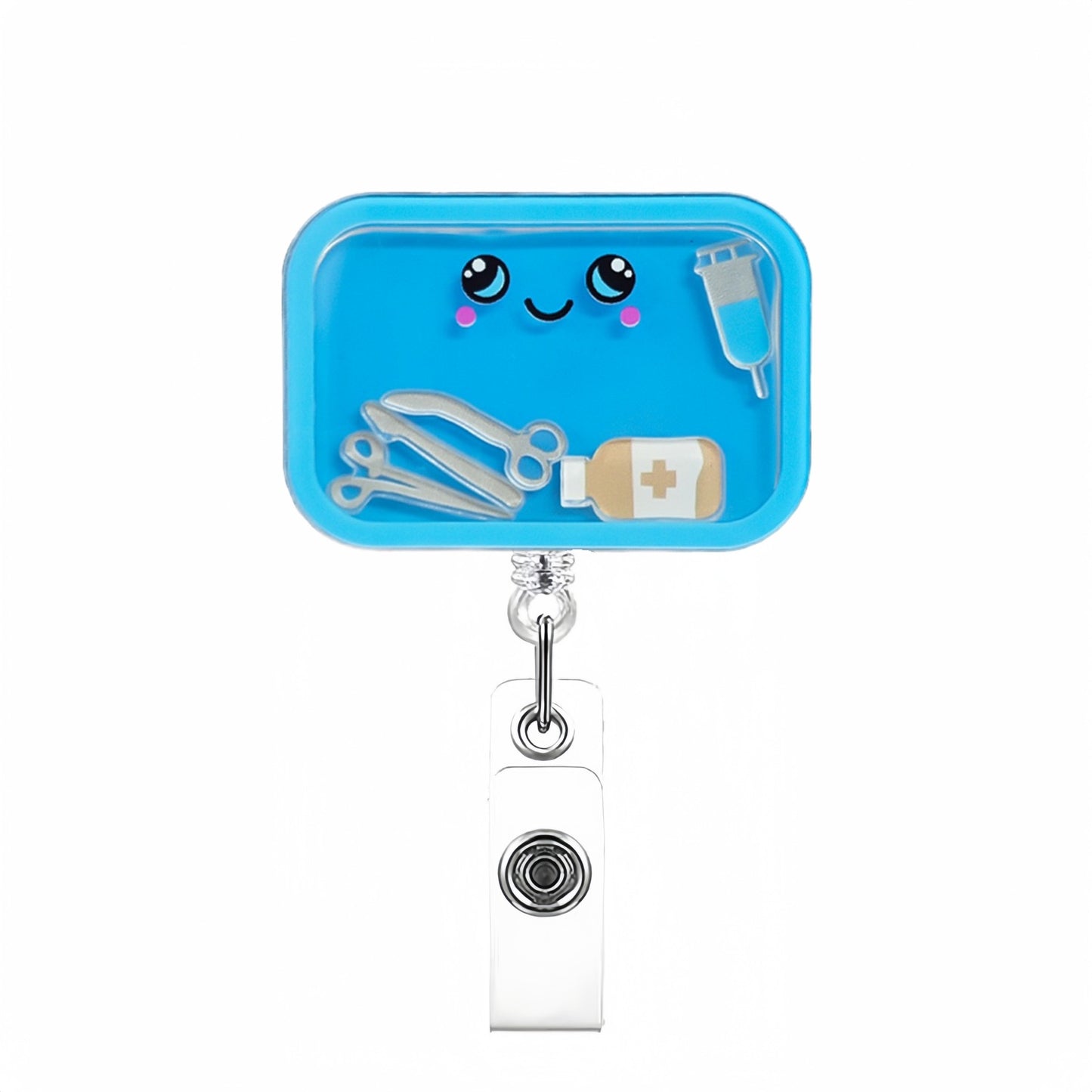 Blue Equipment Tray Rocking Fun Acrylic Badge Reel