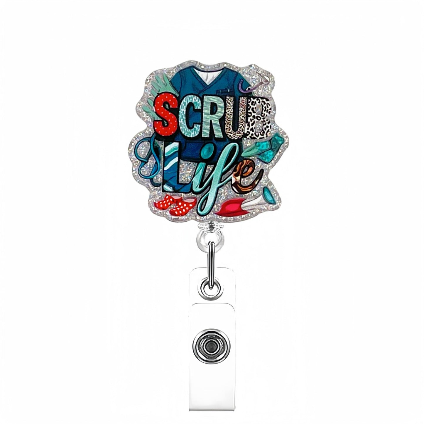 Acrylic Scrub Life Badge Reel