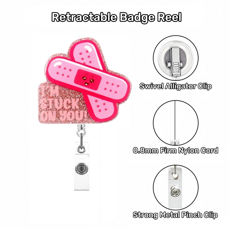 Acrylic I'm Stuck on You Badge Reel