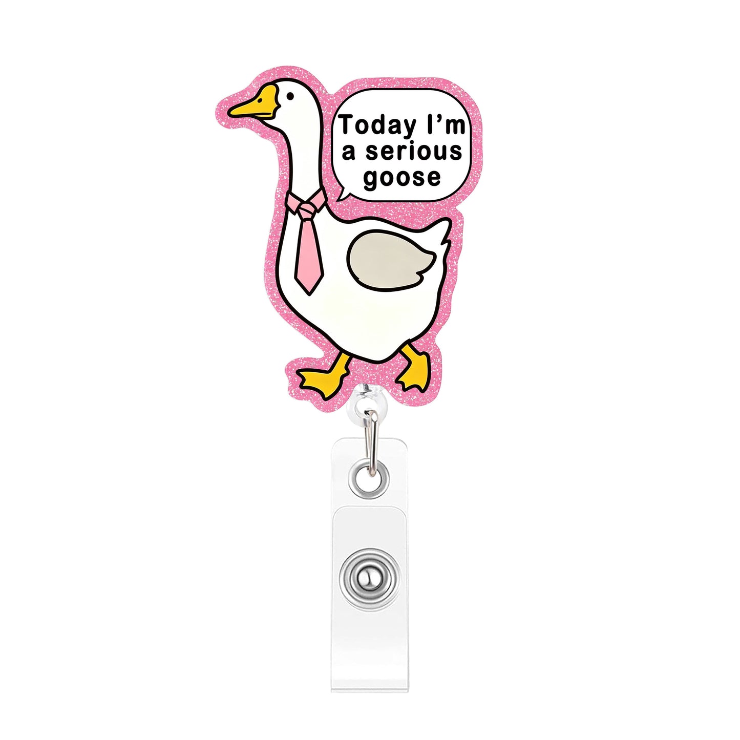Pink Today Goose Acrylic Badge Reel