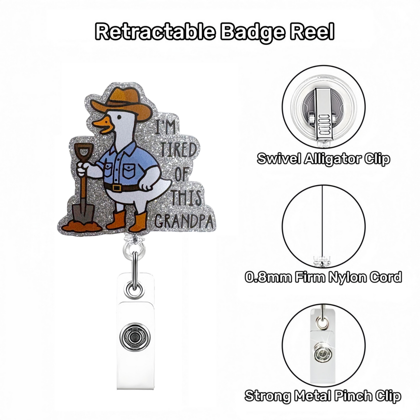 Acrylic Plow Goose with Hat Badge Reel