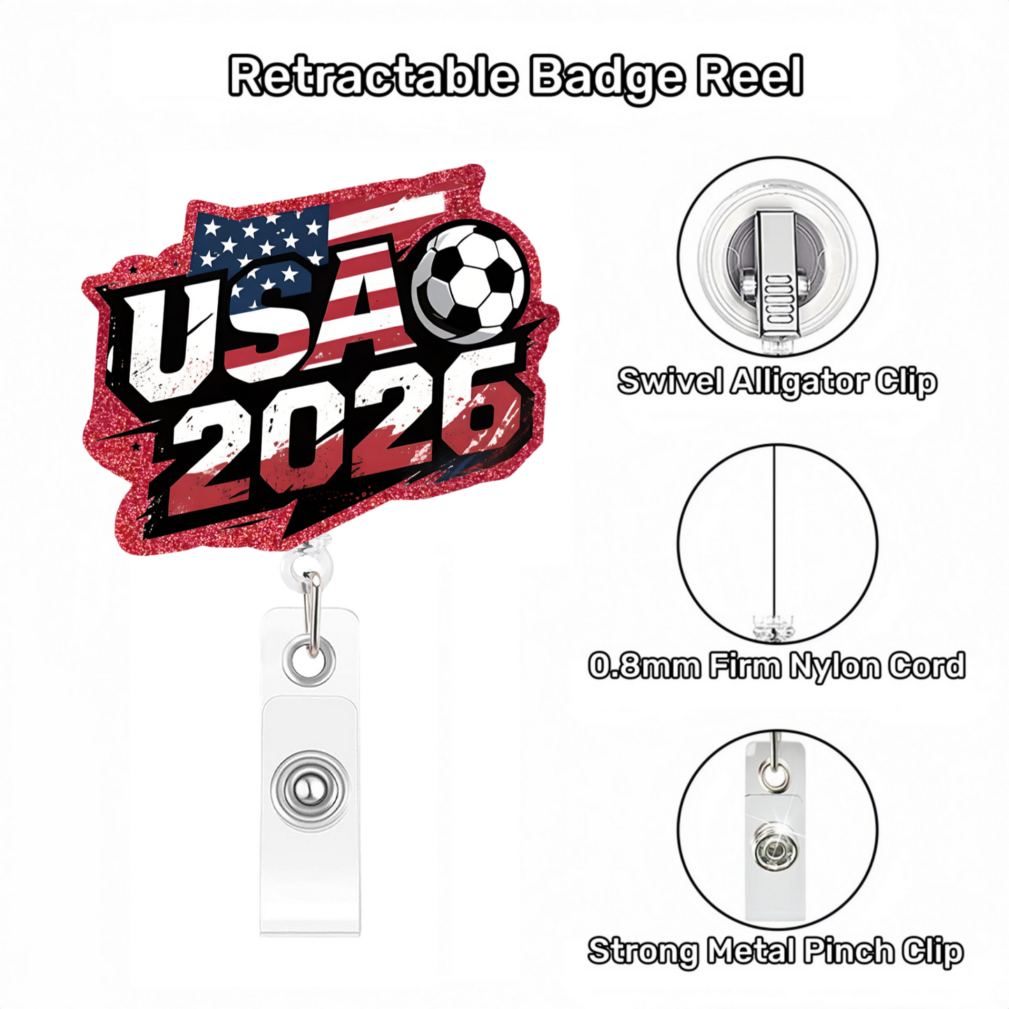 Acrylic USA Soccer 2026 Badge Reel