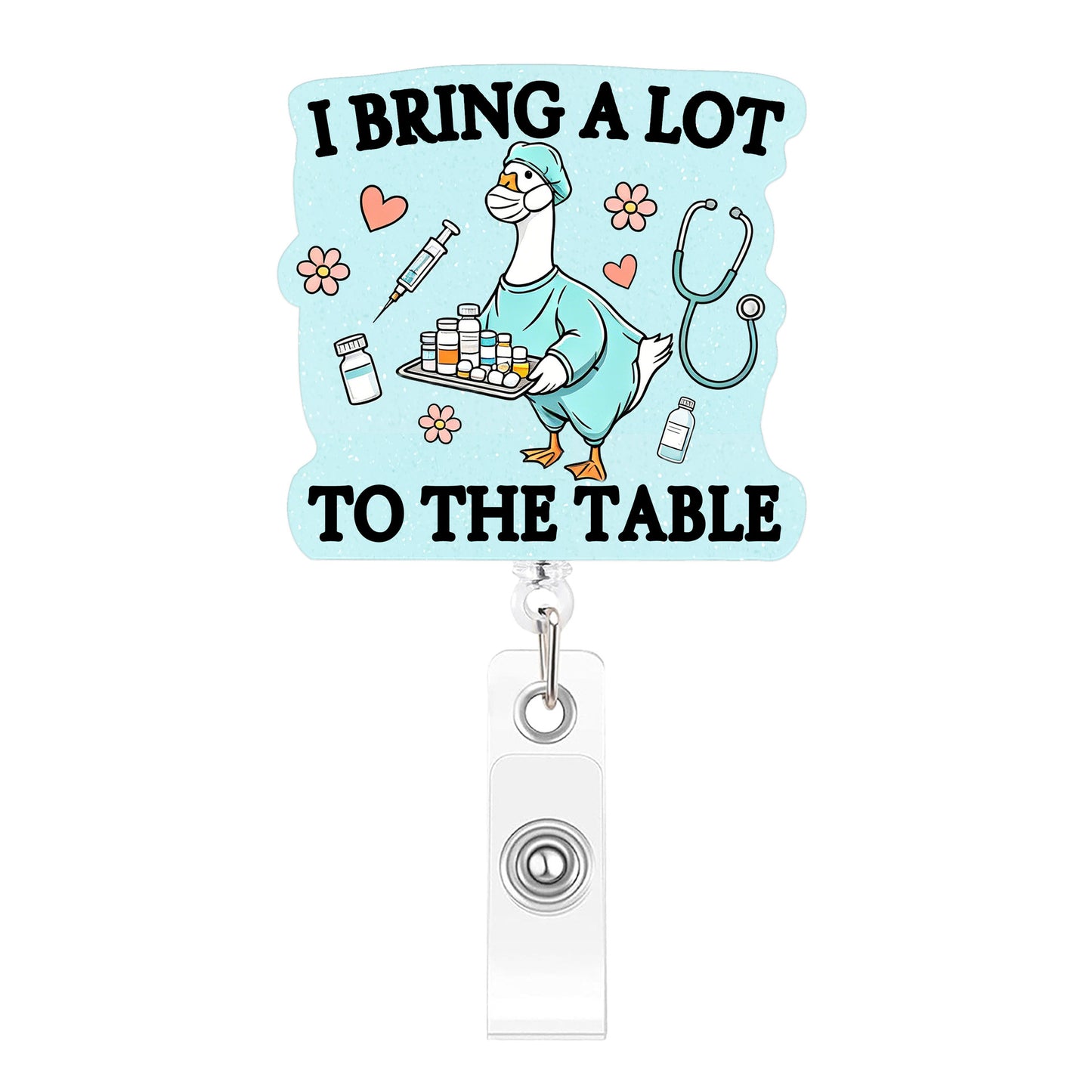 Blue Goose Nurse Plate Acrylic Badge Reel
