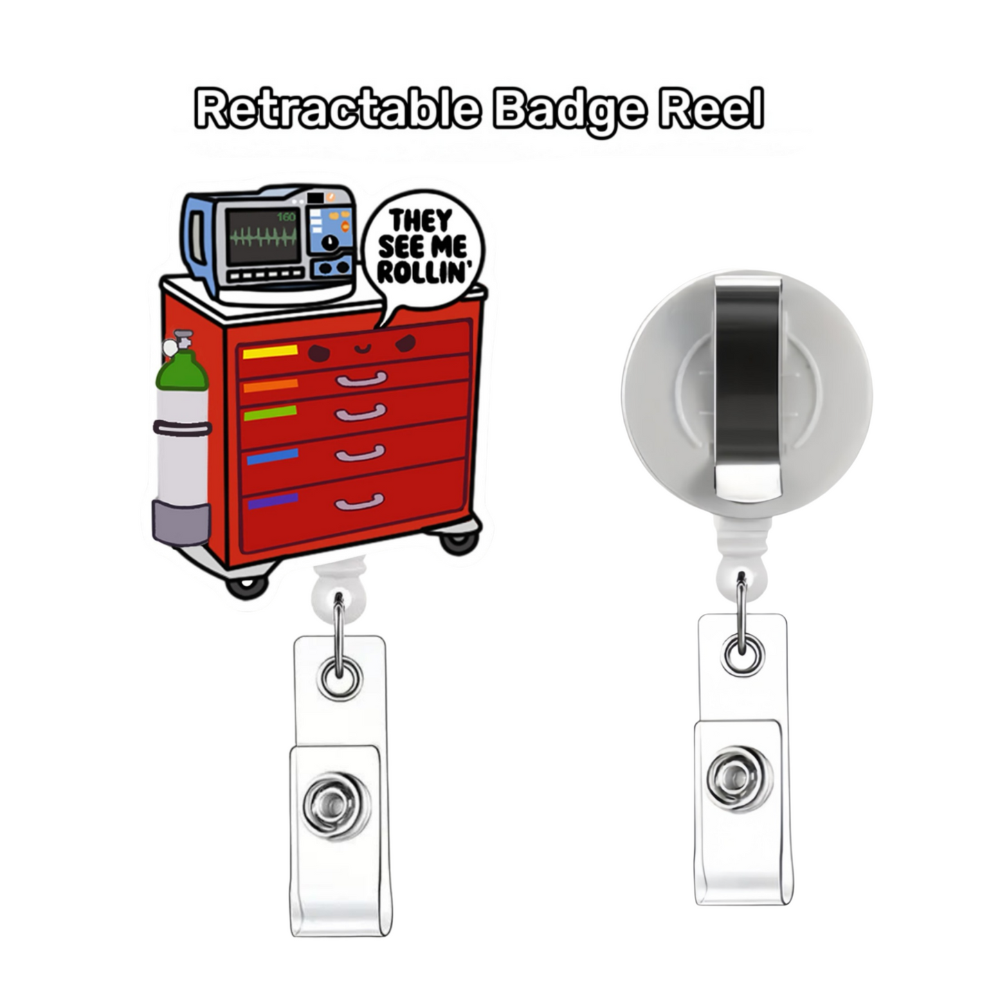 Acrylic Emergency Cart Badge Reel