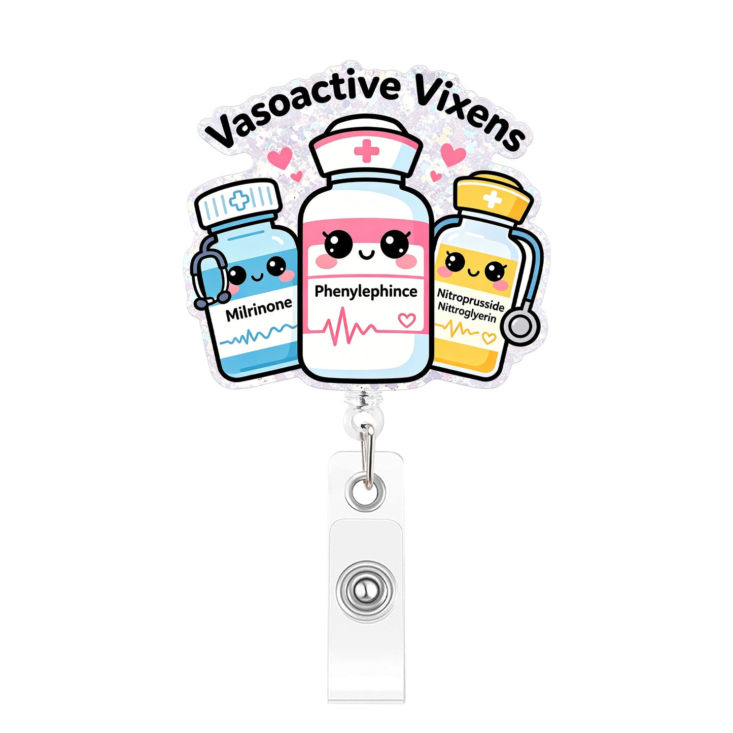 Vasoactive Vixens Acrylic Badge Reel