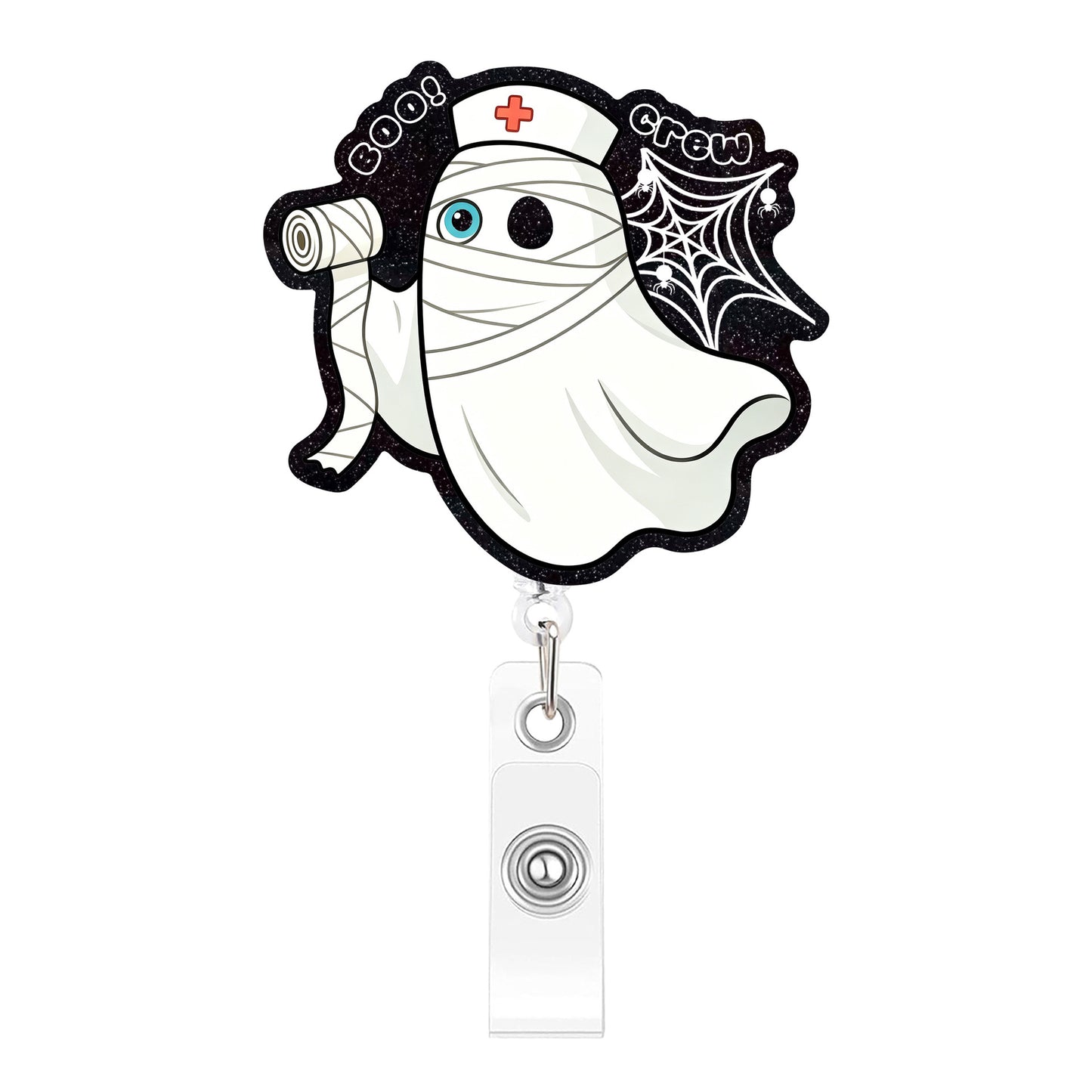 BOO Gauze Wrapping Acrylic Badge Reel