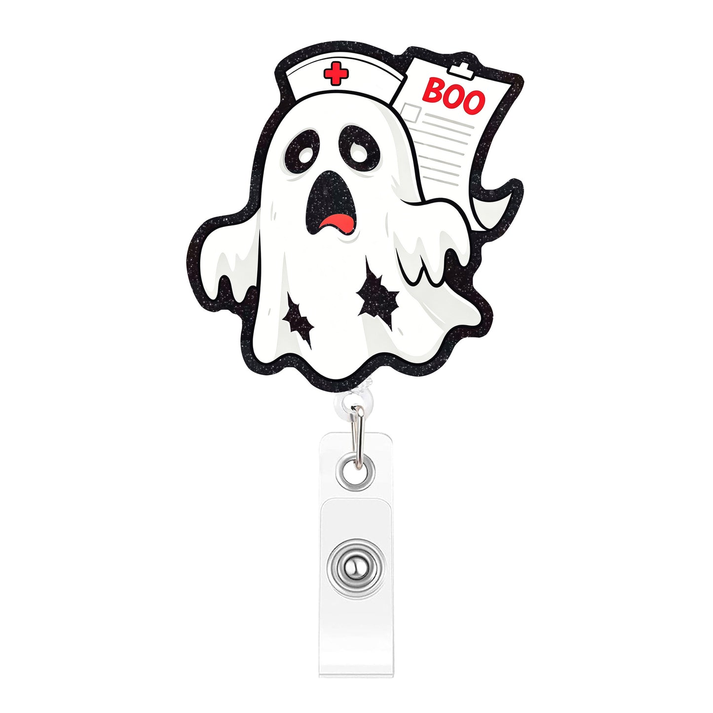 BOO Crying Red List Acrylic Badge Reel