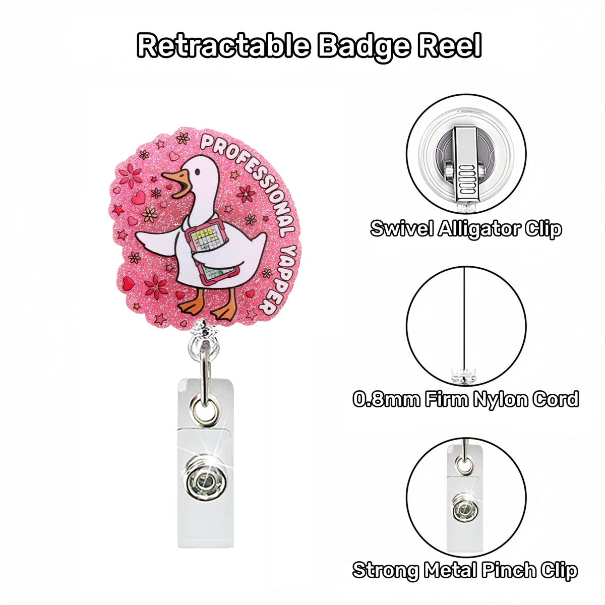 Acrylic Professional Yapper Goose Badge Reel
