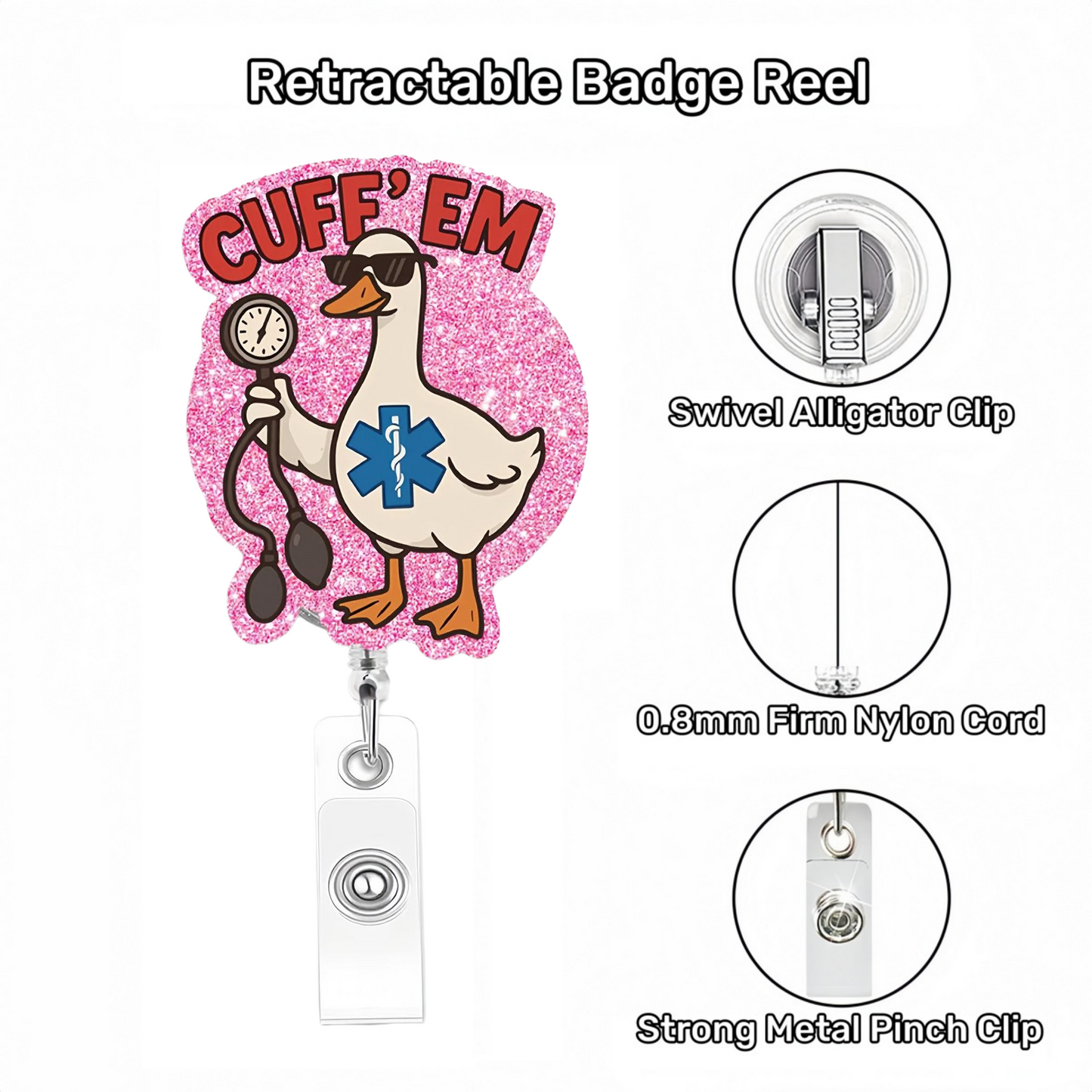 Acrylic CUff’EM Goose Badge Reel
