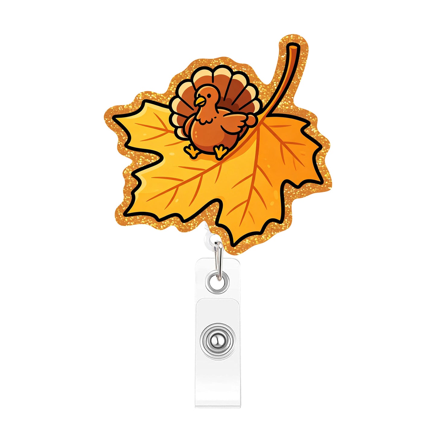 Maple Leaf Turkey Acrylic Badge Reel