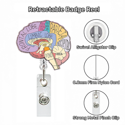 Acrylic The Colourful Brain Sternum Badge Reel