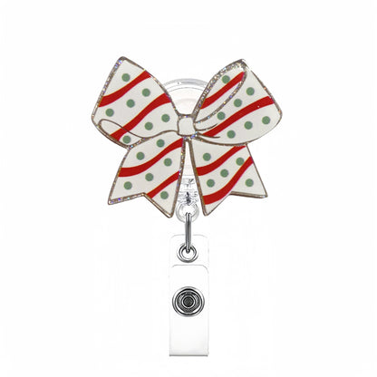 Acrylic Spotted Bow Badge Reel