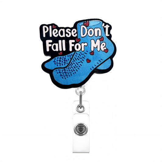 Acrylic Blue Socks Badge Reel