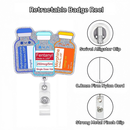 Acrylic Three Smile Bottles Badge Reel