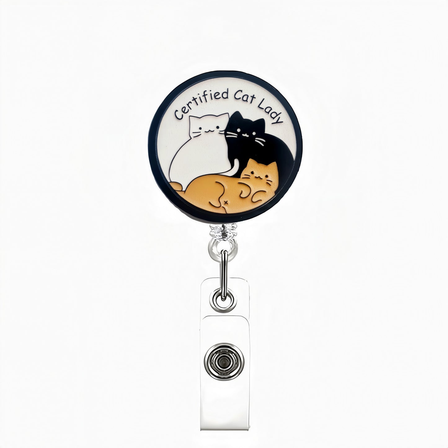 Acrylic Family Portrait of Cats Badge Reel