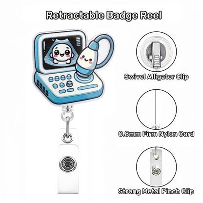 Acrylic Ultrasound Machine Badge Reel