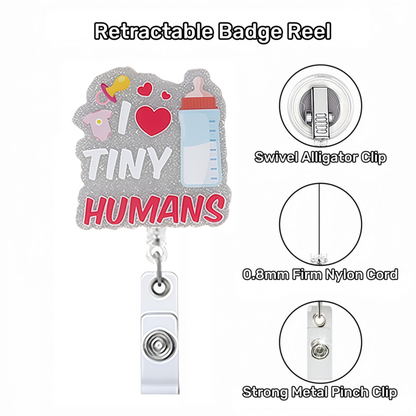 Acrylic Silver Glitter Foundation Bottle Badge Reel