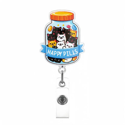 Acrylic Happy Pills Badge Reel