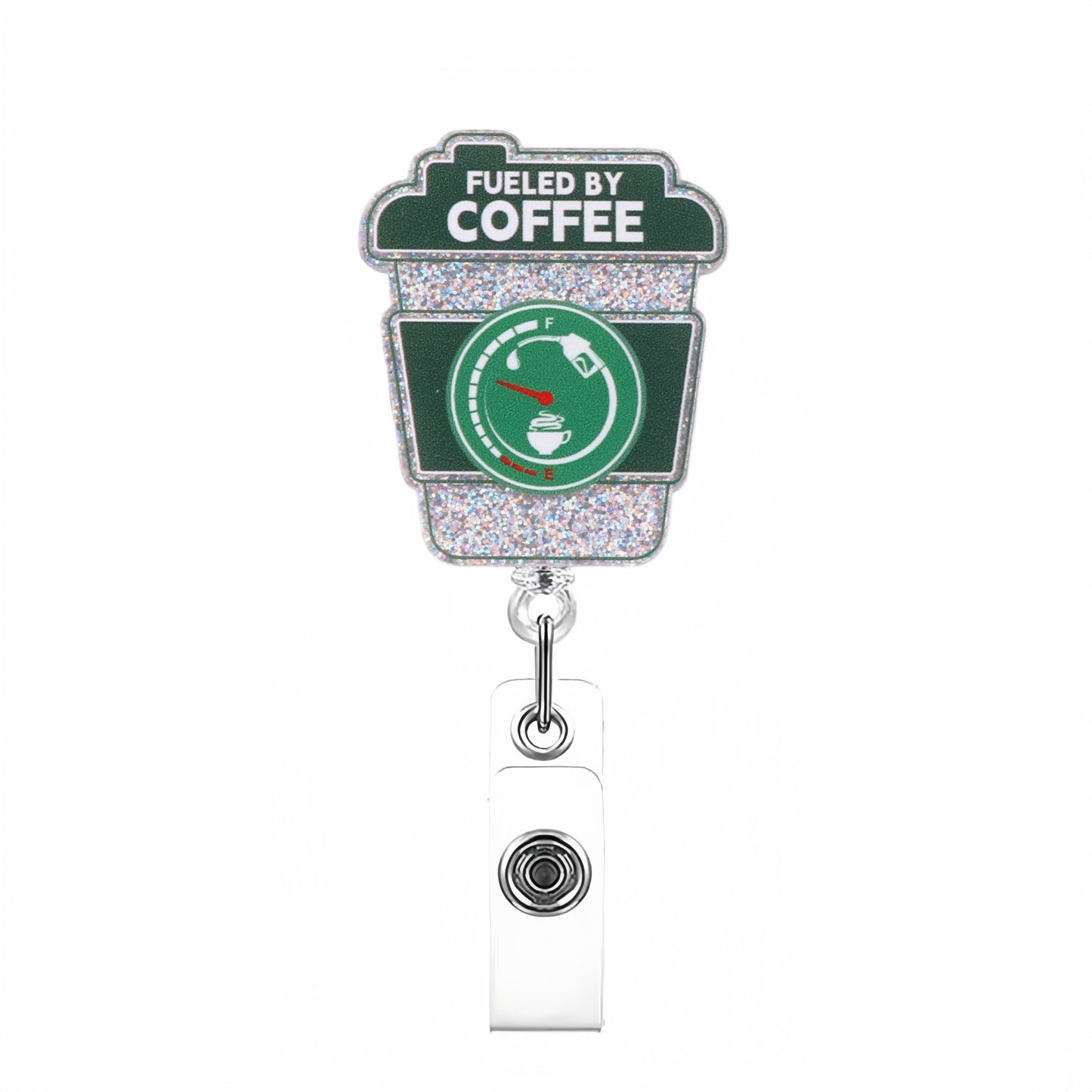 Acrylic Green Cup Sleeve Coffee Cup Badge Reel