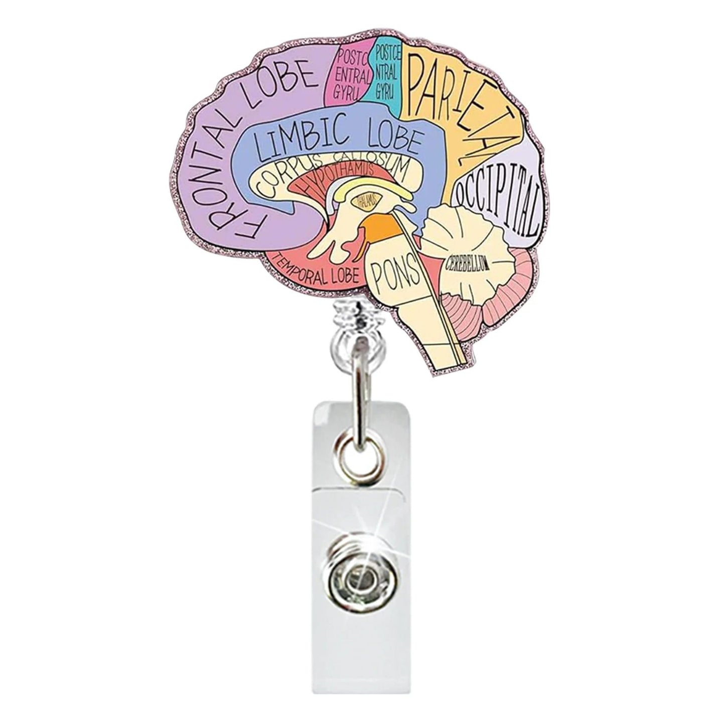 Acrylic The Colourful Brain Sternum Badge Reel