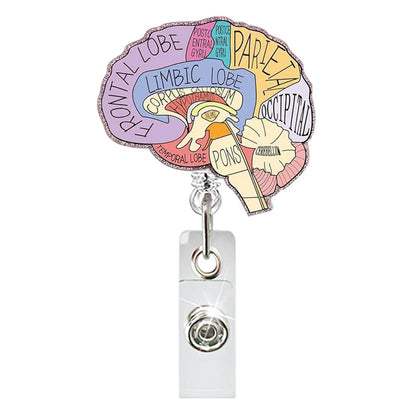 Acrylic The Colourful Brain Sternum Badge Reel