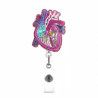 Acrylic Heart On Pink Background Badge Reel