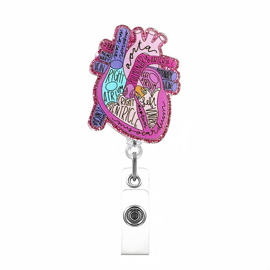 Acrylic Heart On Pink Background Badge Reel