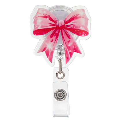 Acrylic Transparent Base with Shimmer Bow Badge Reel
