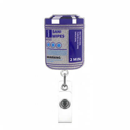 Acrylic Disinfectant Wipes Container Badge Reel