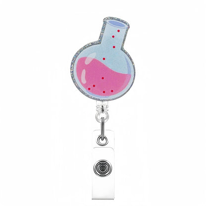 Acrylic Round-bottom Flask Badge Reel