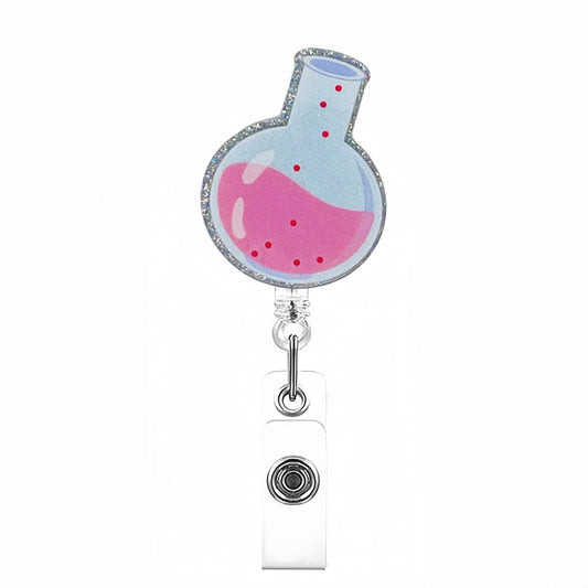 Acrylic Round-bottom Flask Badge Reel