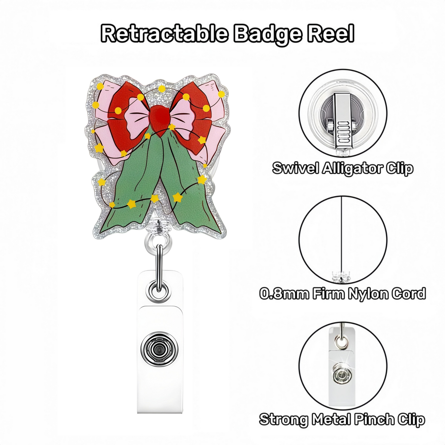 Acrylic Lighted Bow Badge Reel