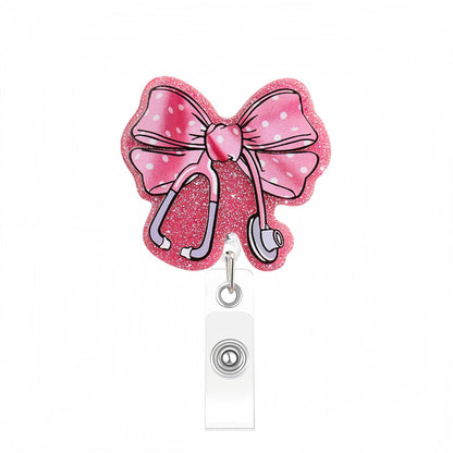 Acrylic Stethoscope on The Loveeft Bow Badge Reel