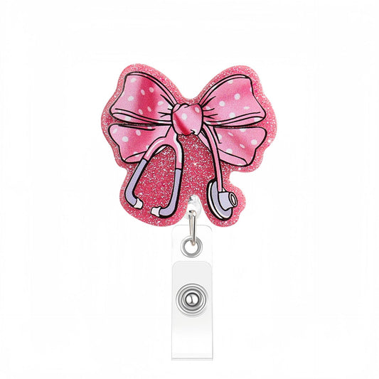 Acrylic Stethoscope on The Loveeft Bow Badge Reel