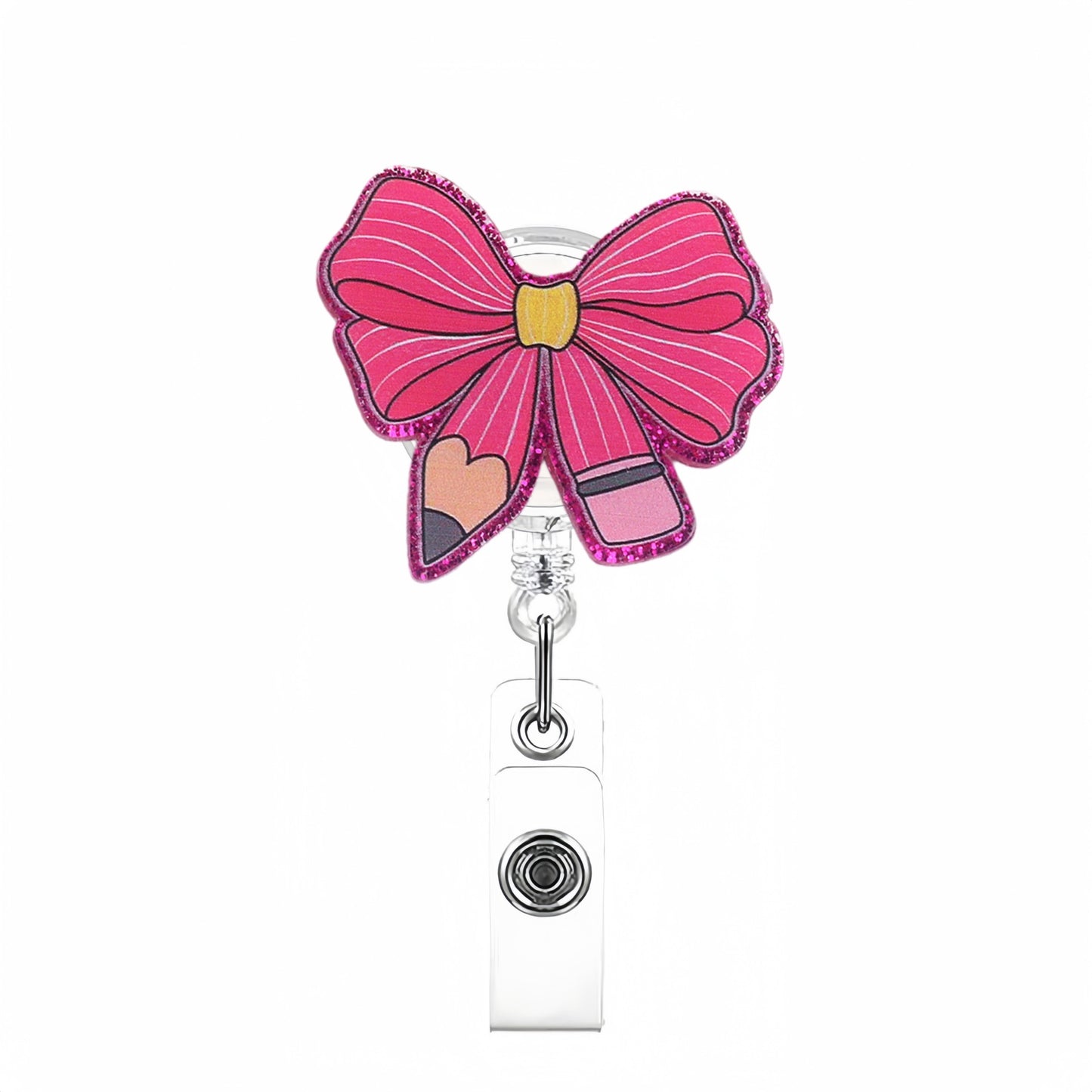Acrylic Rose Red Brush Badge Reel