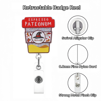 Acrylic Espresso Pateounm Badge Reel