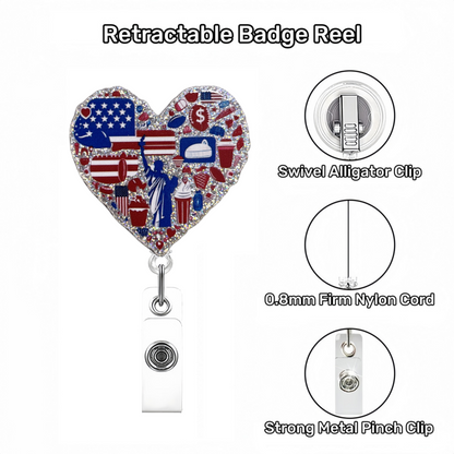 Acrylic Miscellaneous Thoughts Heart Badge Reel