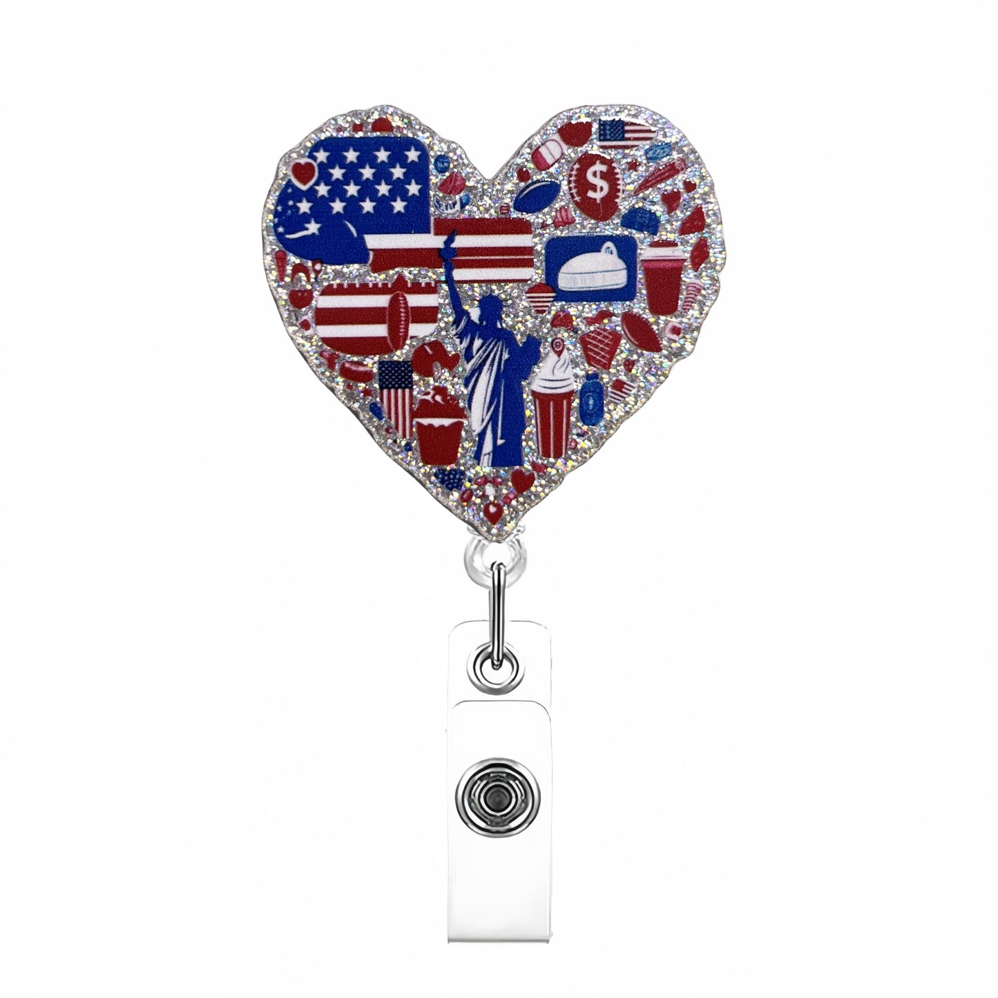 Acrylic Miscellaneous Thoughts Heart Badge Reel