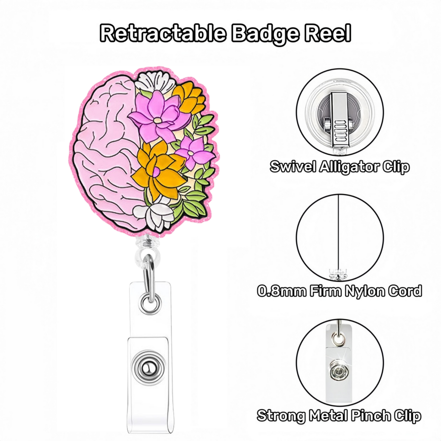 Acrylic Flowers of the Gut Badge Reel