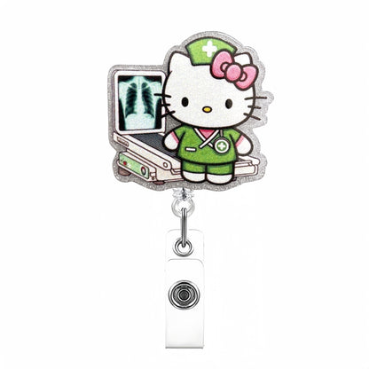 Acrylic Green Inspection Nurse Badge Reel