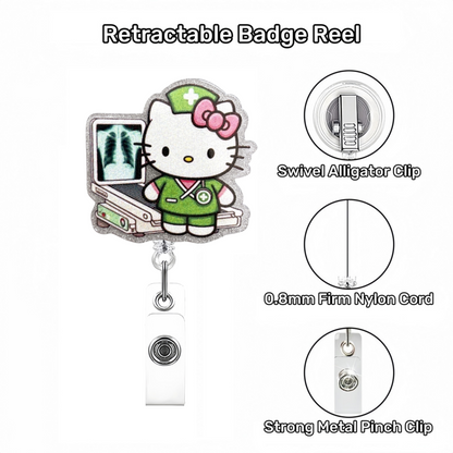 Acrylic Green Inspection Nurse Badge Reel