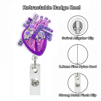 Acrylic Purple Heart Badge Reel