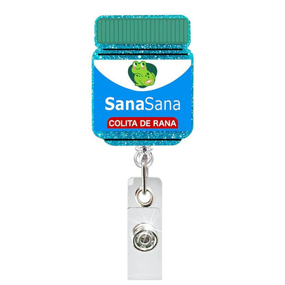 Acrylic Frog with Sasa Bottle Badge Reel