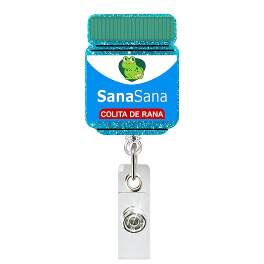 Acrylic Frog with Sasa Bottle Badge Reel